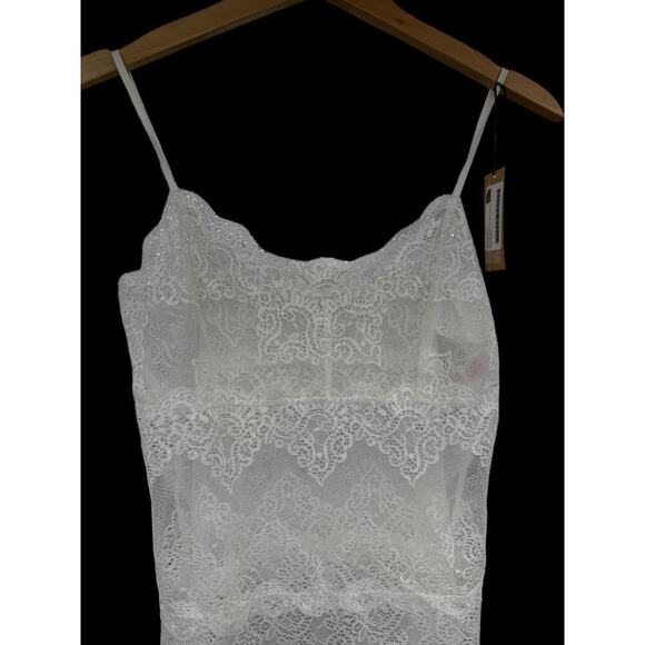 Only Hearts Lingerie White Lace So Fine Lace Cheeky Bodysuit Bridal Womens M - Picture 4 of 11